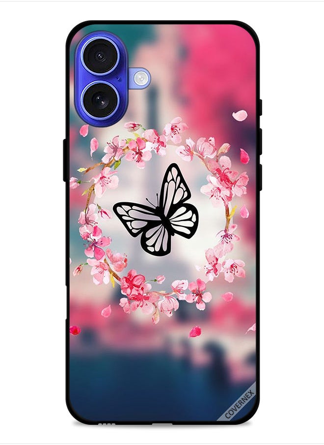 Covernex - Apple iPhone 16 Protective Case Cover Butterfly In Flower Ring - Image 1