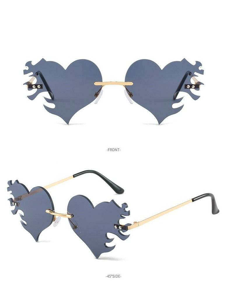 Goldfish One Piece Of Fashion New Frameless Heart Shaped Sunglasses - Image 3