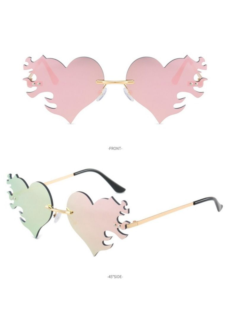 Goldfish One Piece Of Fashion New Frameless Heart Shaped Sunglasses - Image 5