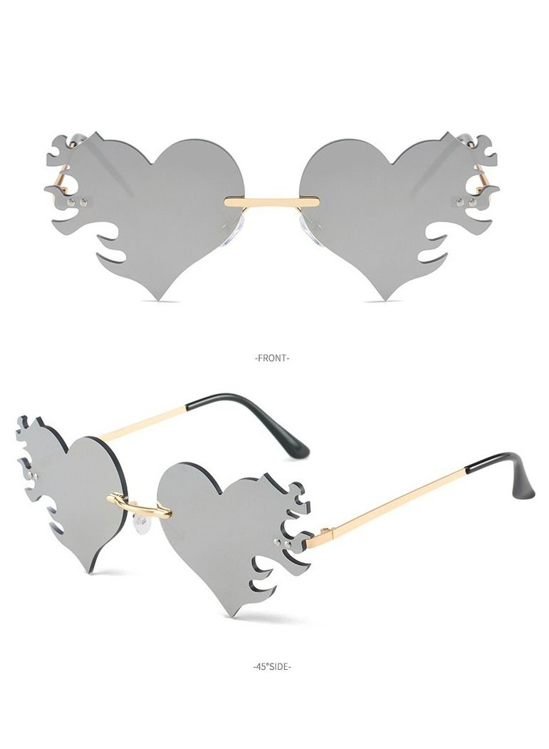 Goldfish One Piece Of Fashion New Frameless Heart Shaped Sunglasses - Image 4