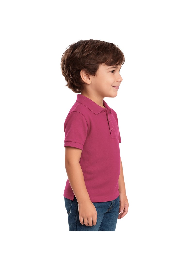 برينت شوب فور مي تيشيرت بولو للأطفال للأولاد 230 جرام في المتر المربع من القطن الخالص الألوان الأساسية - Image 4