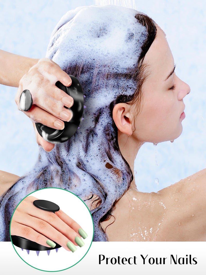 HEETA Scalp Massager Hair Growth 2-Pack, Soft Silicone Scalp Scrubber Shampoo Brush for Exfoliation Dandruff Removal Head Massage Stress Relax, Wet & Dry Use for Women Men Thick Thin Curly Hair Care - Image 4