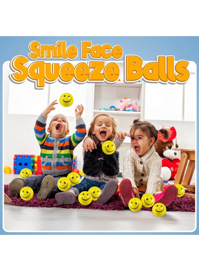 Bedwina Smile Face Stress Balls (Bulk Pack of 24) for Kids and Adults, 2 Inch Yellow Fun Happy Face Squeeze Balls for Anxiety Relief, Hand Therapy or Sensory Fidget Toy - Image 5