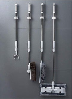 ماركة غير محددة 6 قطع حامل مكنسة مثبت على الحائط حامل ممسحة  - Image 2