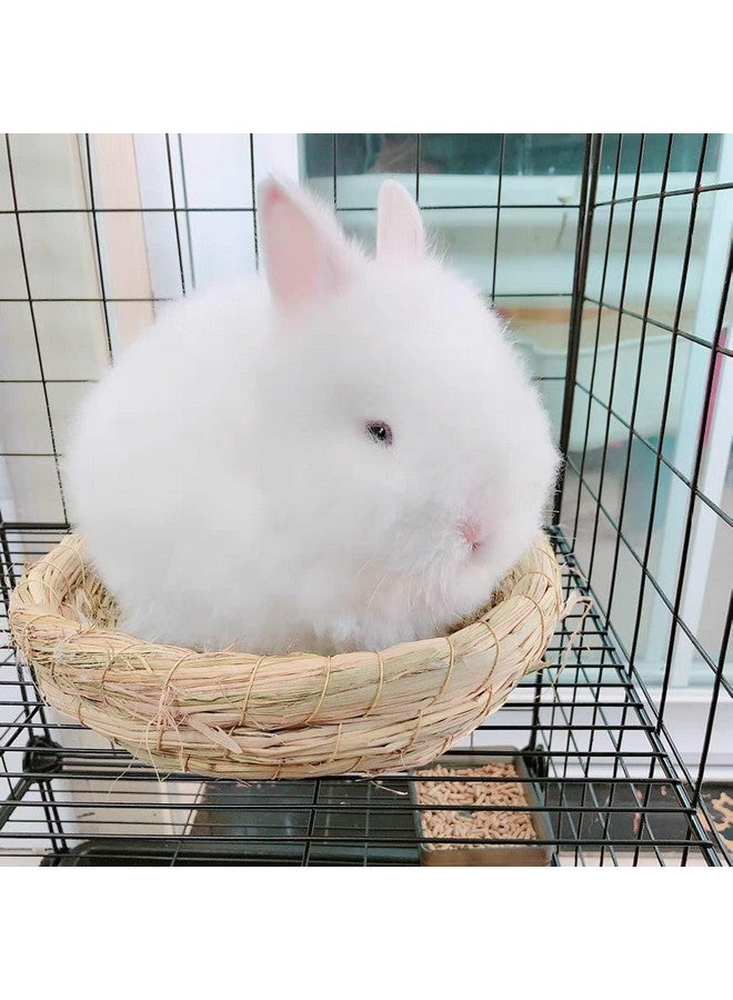 Hamiledyi Bunny Grass Mat Bed 3 Pieces Rabbit Digging Natural Woven Straw Mats Bedding Guinea Pig Timothy Hay Resting Basket Pet Cage Chewing Toys for Hamster Chinchilla Ferret Gerbil - Image 4