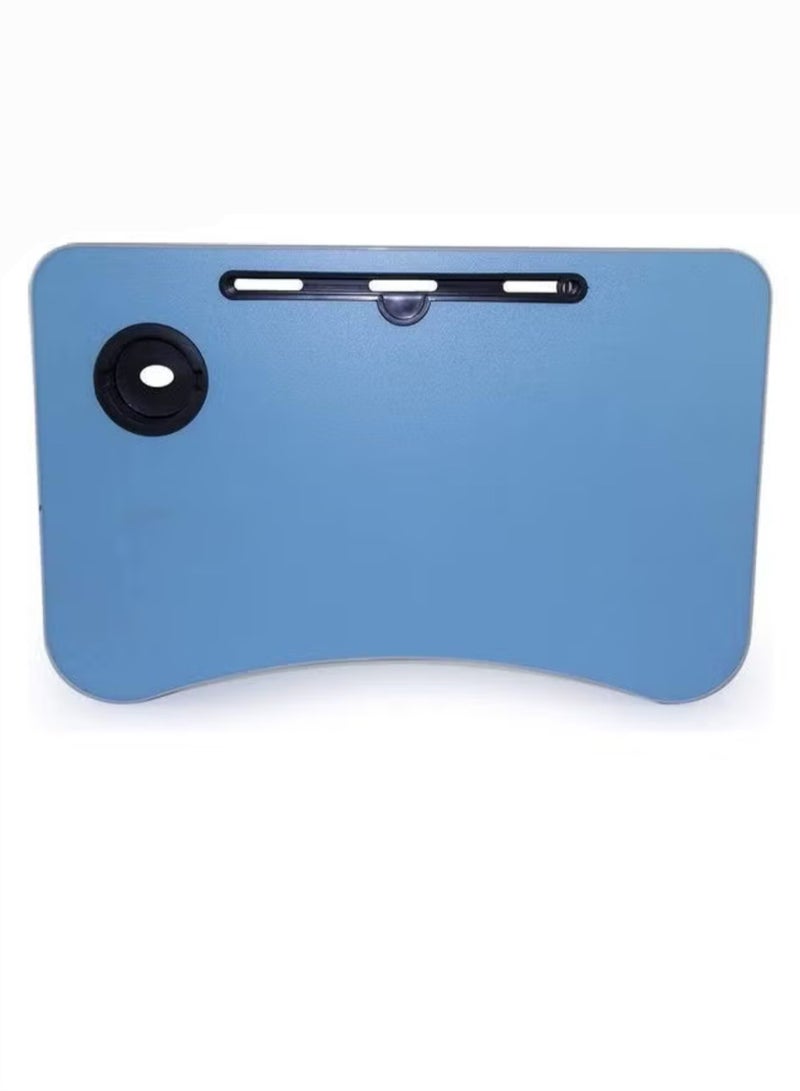 Portable Folding Laptop Table With iPad And Cup Holder Blue 28x60x40cm - Image 2