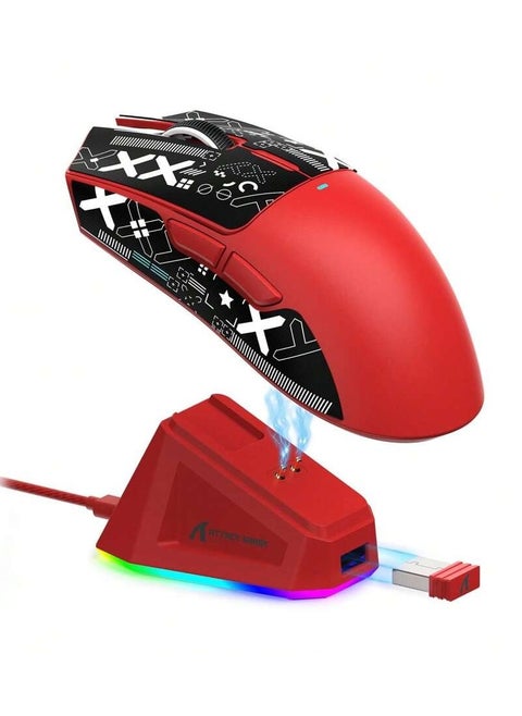 Lightweight Wireless Gaming Mouse, 63g, PixArt PAW3311 Gaming Sensor,  BT/2.4G Wireless/Wired with Magnetic Charging Dock And Tape For Better Grip, Attack Shark X11
