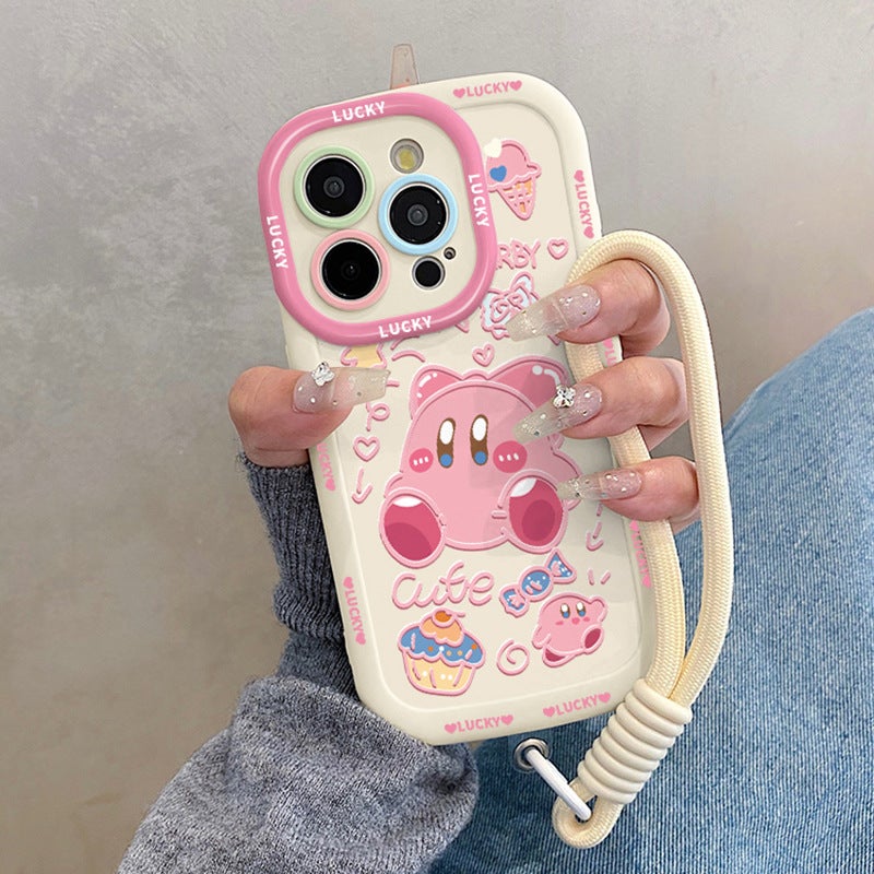 ممتعة و لطيفة كيربي مناسبة لشركة أبل 16Promax حالة الهاتف المحمول Iphone15Pro مع الحبل 14 جديد - Image 3