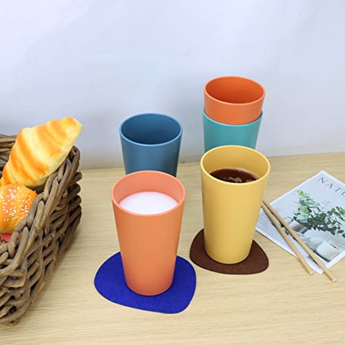 Homienly Wheat Straw Cups Plastic Cups Unbreakable Drinking Cup Reusable Dishwasher Safe Water Glasses Plastic Stackable Water Tumblers in Multi color(20 OZ 8 PCS) - Image 4