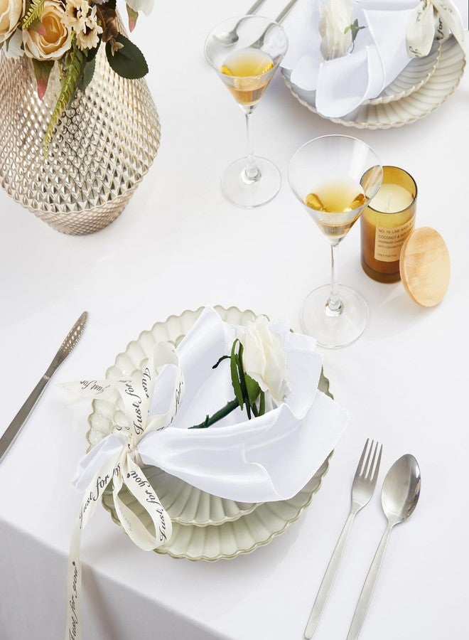 KKJIAF 50 Pack White Square Satin Napkins 17x17 Inch Soft Smooth Cloth Napkins，Silky Table Napkin for Wedding Banquet Party Decoration - Image 2