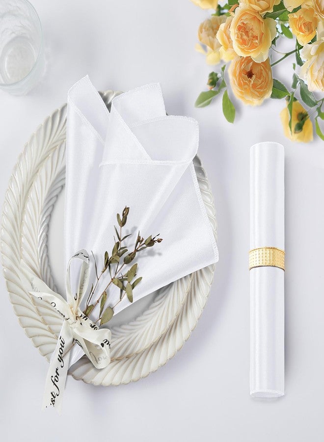KKJIAF 50 Pack White Square Satin Napkins 17x17 Inch Soft Smooth Cloth Napkins，Silky Table Napkin for Wedding Banquet Party Decoration - Image 3