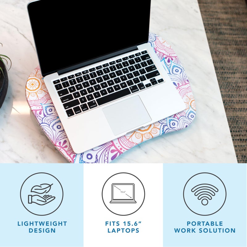 LAPGEAR MyStyle Portable Lap Desk with Cushion - Mandala - Fits up to 15.6 Inch Laptops - Style No. 45327 - Image 2