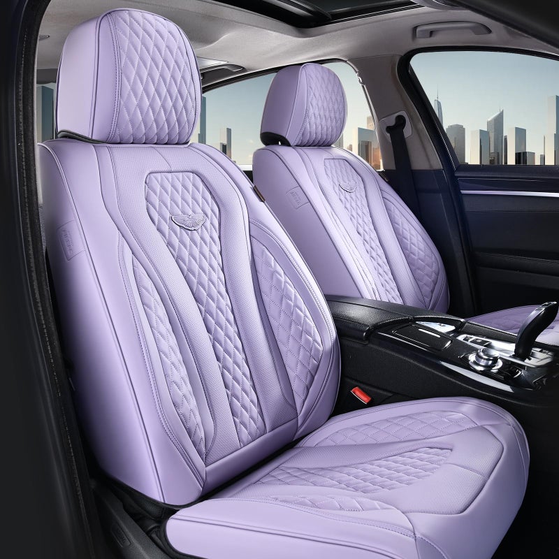 Coverado Car Seat Covers Full Set, Purple Seat Covers, Automotive Car Seat Cover, Car Seat Cushion, Car Seat Covers Front Seats Back Seat Covers, Car Seat Protector Universal Fit Most Cars - Image 2