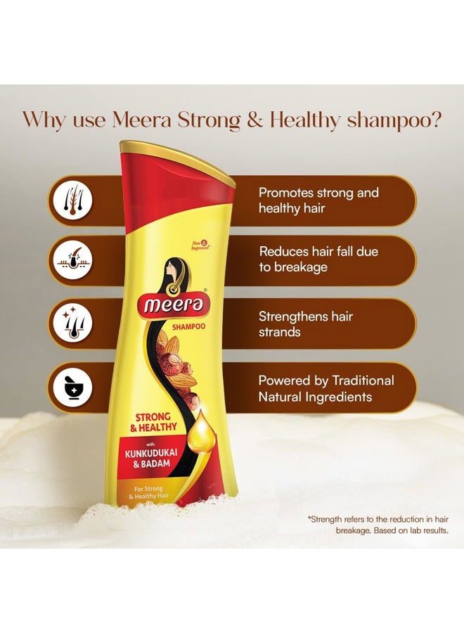 MEERA Strong & Healthy Shampoo With Kunkudukai & Badam, 180 ml - Image 3