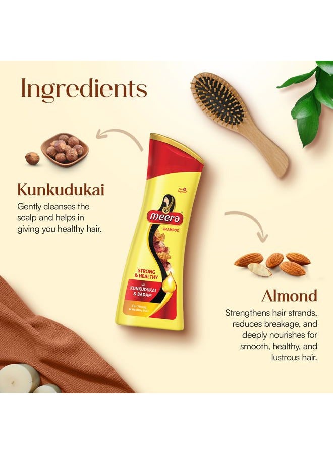 MEERA Strong & Healthy Shampoo With Kunkudukai & Badam, 180 ml - Image 2
