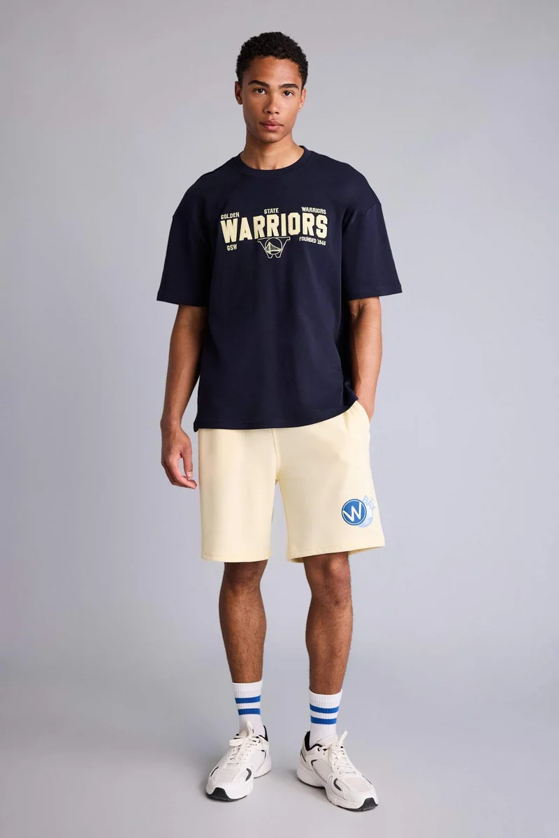 ديفاكتو NBA Golden State Warriors Licensed Oversize Fit Short Sleeve T-Shirt
