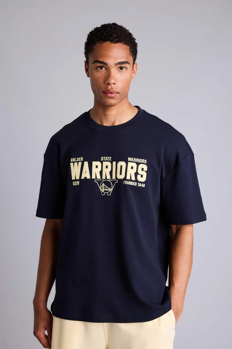 ديفاكتو NBA Golden State Warriors Licensed Oversize Fit Short Sleeve T-Shirt