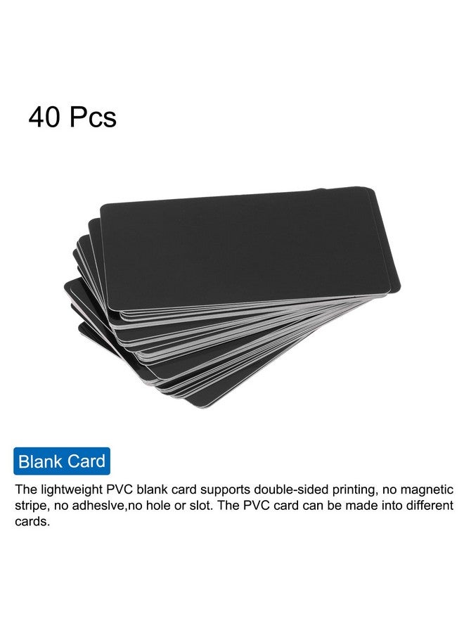 ميكسينيتي 40 قطعة من بطاقات PVC الفارغة الملونة، Cr80 15Mil بطاقات بلاستيكية فارغة مقاومة للماء لبطاقة الهوية، وبطاقات الائتمان، وشارات التعريف، والطابعة، باللون الأسود - Image 3