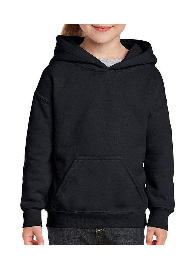 YOKS Plain Casual Black Hoodie For Kids And Adults  - Image 1