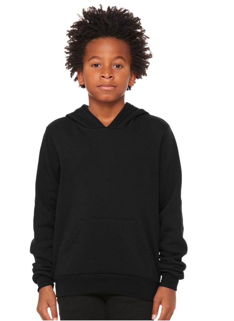 YOKS Plain Casual Black Hoodie For Kids And Adults  - Image 3