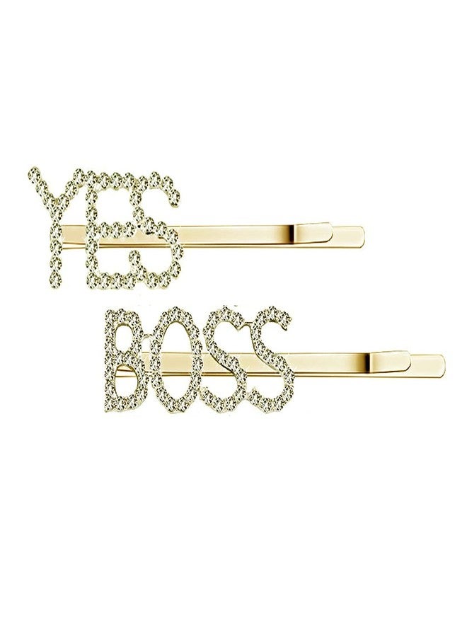 أتش بي هاي بروفايل دبابيس شعر أنيقة ورائعة من أحجار الراين الذهبية على شكل حروف، دبابيس شعر كريستالية، مشابك شعر معدنية، دبابيس شعر لامعة للنساء (عبوة من قطعتين) - Image 4