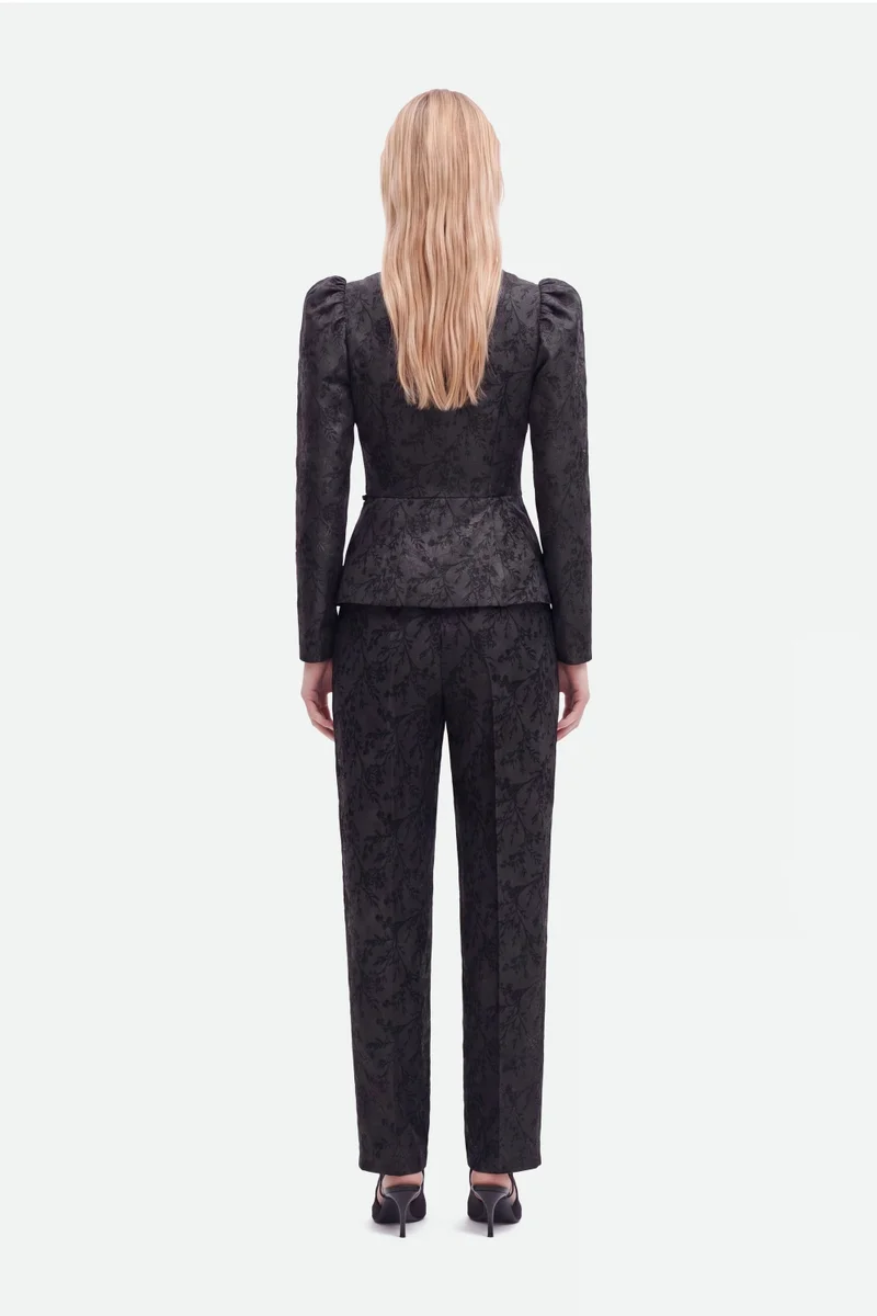 Nocturne Jacquard Balloon Sleeve Wrap Jacket