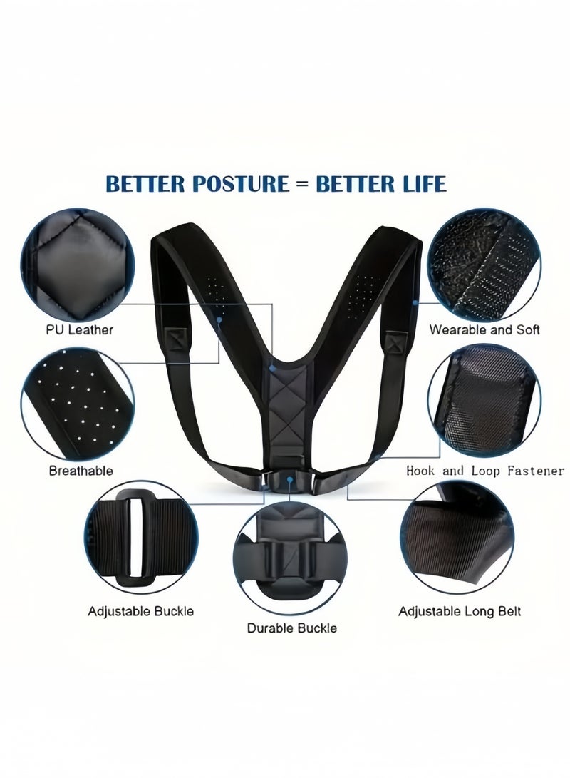 Adjustable Hunchback Prevention Straps, Breathable Invisible Posture Corrector Back Support Brace Belt for Women and Men-Pain Relief for Back and Shoulders - Image 3