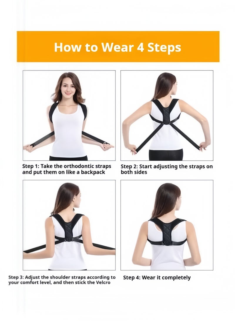 Adjustable Hunchback Prevention Straps, Breathable Invisible Posture Corrector Back Support Brace Belt for Women and Men-Pain Relief for Back and Shoulders - Image 5