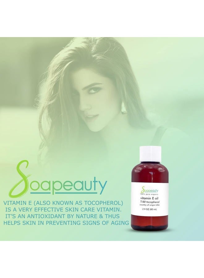 Soapeauty زيت فيتامين E توكوفيرول T-50 | 100% نقي وطبيعي | للبشرة، الوجه، الجسم، الأظافر، الندوب، البقع الداكنة، مضاد للشيخوخة، إصلاح | مرطب متعدد الاستخدامات 0.5 أونصة سائلة - Image 5