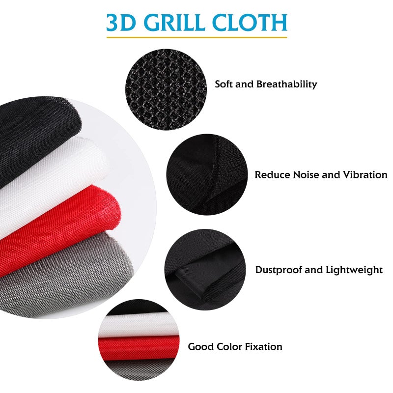 4Bang Speaker Grill Cloth,Acoustic Fabric,3D Speaker Fabric Repair for Speaker,Home/Stage Speakers,Audio Panels,Speaker Cloth (18inchx54inch, Black) - Image 2