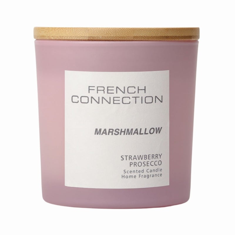 French Connection شمعة جرة معطرة بالفراولة بروسيكو - 322غ، شمع زبدة الشيا، بشمعتين مع غطاء خشبي | مدة الاحتراق - 42 ساعة | مجموعة باستيل | مثالية للهدايا، ديكور المنزل، الحفلات وعطر الغرف | مثالية لديكور غرفة المعيشة والمكتب - Image 3