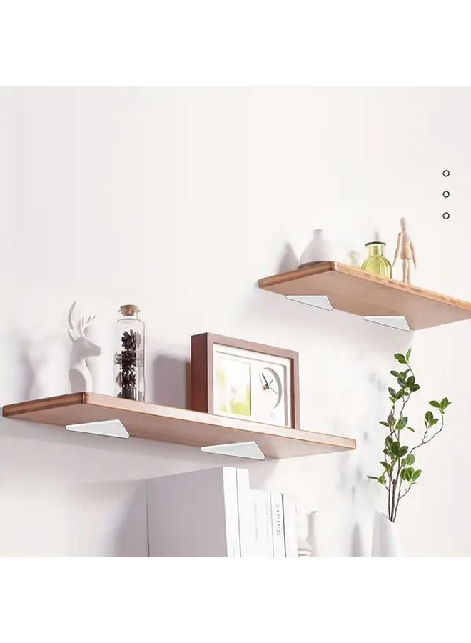 4pcs White Triangle Floating Shelf Brackets Hidden Metal Wall Mounted Easy Install - Image 5