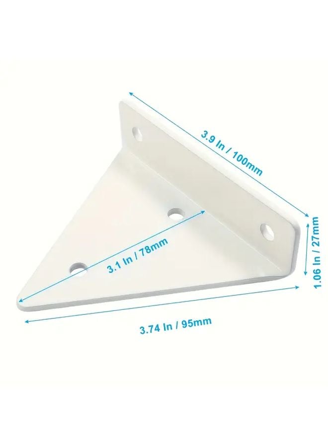 4pcs White Triangle Floating Shelf Brackets Hidden Metal Wall Mounted Easy Install - Image 3