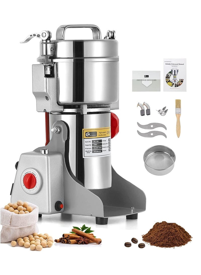 DubaiGallery High-Speed Electric Grain Grinder Mill Stainless Steel Powder Grinder Machine Commercial Grain Mill Spice Grinder Pulverizer for Dried Cereals Grains Spices Herbs - Image 1