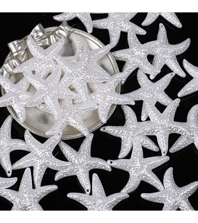 49mm Pearl White Starfish Pendants 5 Pieces DIY Bracelet Necklace Beading Ocean Charm Supplies - Image 5