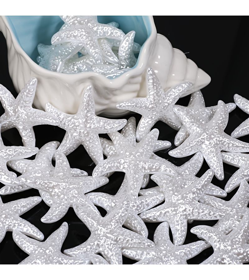 49mm Pearl White Starfish Pendants 5 Pieces DIY Bracelet Necklace Beading Ocean Charm Supplies - Image 3