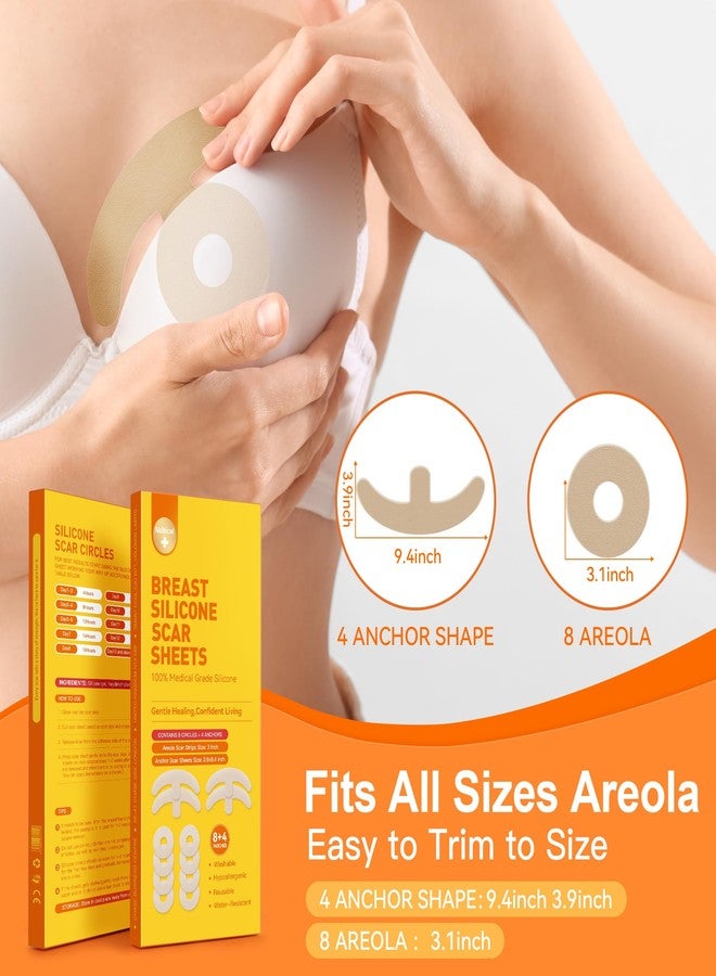 Nubical Silicone Scar Sheets for Breast - Including 8 Areola Soft Strips & 4 Anchor Sheets, Medical Grade & Reusable Breast Silicone Scar Tape for Surgical Scars (Yellow) - Image 4