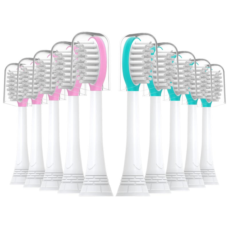 CILGEWH Kids Replacement Toothbrush Heads 10 Pack for Philips Sonicare Electric Toothbrush Soft Brush Head for Child 7+ for Boy Girl,5pink+5blue - Image 1