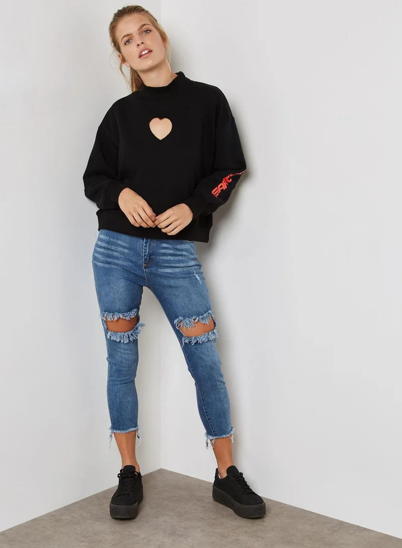 Local Heroes Heart Cut Out Sweatshirt