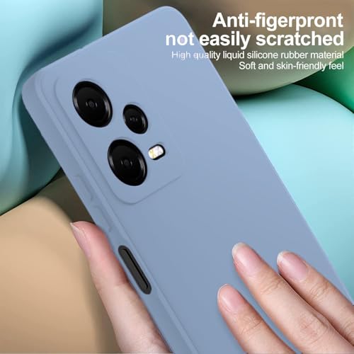 DIZORO Microfiber Candy Case for Redmi Note 12 pro 5G Liquid Soft Silicone Premium Mobile Accessories Gel Rubber Phone Cases Non-Slip Full Body Protective Shockproof Back Cover -Carolina - Image 2