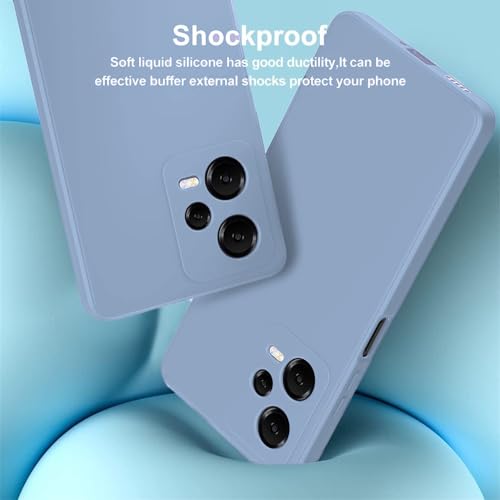 DIZORO Microfiber Candy Case for Redmi Note 12 pro 5G Liquid Soft Silicone Premium Mobile Accessories Gel Rubber Phone Cases Non-Slip Full Body Protective Shockproof Back Cover -Carolina - Image 3