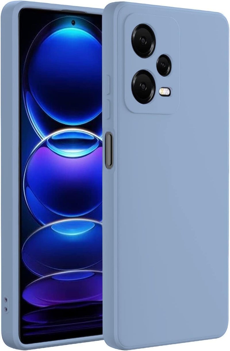 DIZORO Microfiber Candy Case for Redmi Note 12 pro 5G Liquid Soft Silicone Premium Mobile Accessories Gel Rubber Phone Cases Non-Slip Full Body Protective Shockproof Back Cover -Carolina - Image 1