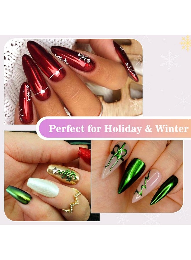 درمود مسحوق الكروم للأظافر، مسحوق كروم أبيض لؤلؤي للأظافر والذهبي والفضي المعدني، مسحوق كروم للأظافر وأحمر أخضر وردي ذهبي وردي أزرق أرجواني مسحوق كروم صلب لأظافر الجل 12 لونًا لفن الأظافر - Image 5