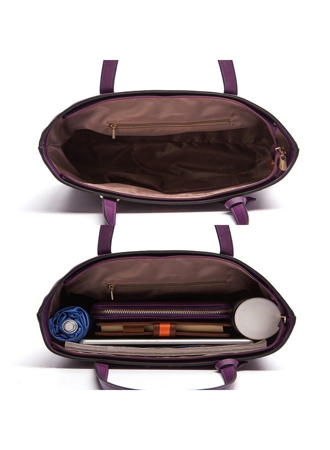 Soperwillton Handbag for Women Wallet Tote Bag Shoulder Bags Top Handle Satchel 5pcs Purse Set - Image 4