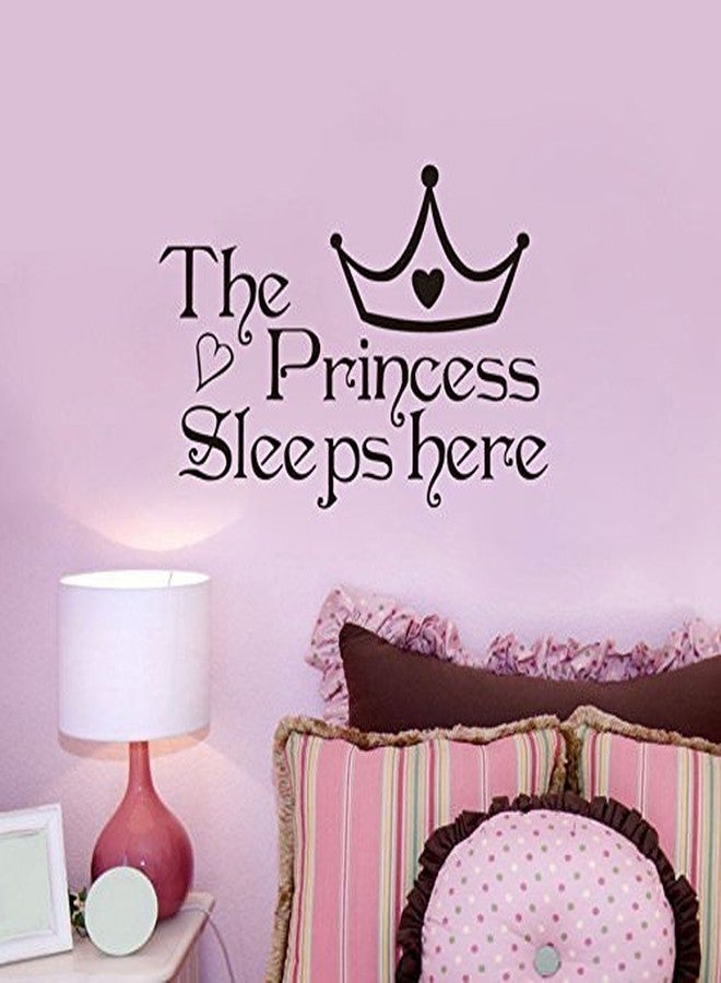 ARWY The Princess Sleeps Here Wall Sticker Home Decoration(Black)