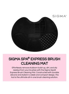 Sigma Beauty Sigma Beauty Makeup Brush Cleaner Mat - Sigma Spa Express Silicone Makeup Brush Cleaning Mat with Suction Cups for Cleaning Makeup Brushes, Compact Design Fit for Any Travel Makeup Kit (Black)  - Image 2