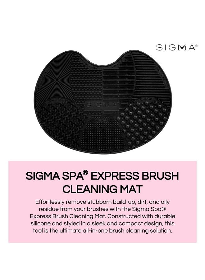 Sigma Beauty Sigma Beauty Makeup Brush Cleaner Mat - Sigma Spa Express Silicone Makeup Brush Cleaning Mat with Suction Cups for Cleaning Makeup Brushes, Compact Design Fit for Any Travel Makeup Kit (Black) - Image 2