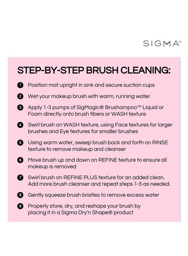 Sigma Beauty Sigma Beauty Makeup Brush Cleaner Mat - Sigma Spa Express Silicone Makeup Brush Cleaning Mat with Suction Cups for Cleaning Makeup Brushes, Compact Design Fit for Any Travel Makeup Kit (Black) - Image 5