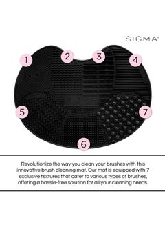 Sigma Beauty Sigma Beauty Makeup Brush Cleaner Mat - Sigma Spa Express Silicone Makeup Brush Cleaning Mat with Suction Cups for Cleaning Makeup Brushes, Compact Design Fit for Any Travel Makeup Kit (Black)  - Image 3