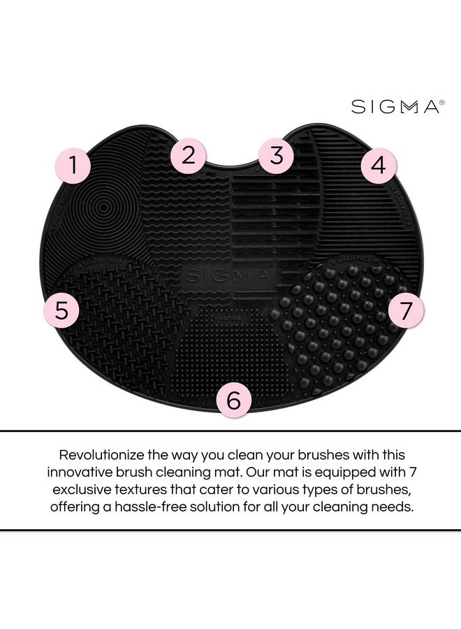 Sigma Beauty Sigma Beauty Makeup Brush Cleaner Mat - Sigma Spa Express Silicone Makeup Brush Cleaning Mat with Suction Cups for Cleaning Makeup Brushes, Compact Design Fit for Any Travel Makeup Kit (Black) - Image 3